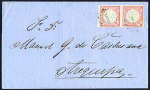 1867 Lettera con coppia d.1 rosso (8) da ... 