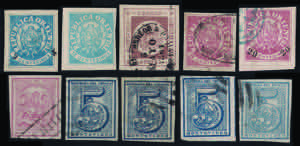 1860/66 Lotto di valori usati (13, 19, 27, ... 