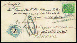 Lettera da Montevideo con c.10 verde (Yt 36) ... 