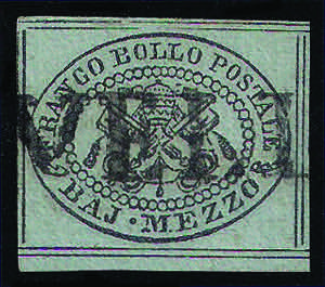 1852 b.1/2 grigio (1) bordo di foglio in ... 