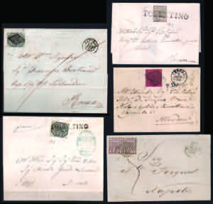 1852/68 Bellinsieme di cinque lettere con ... 