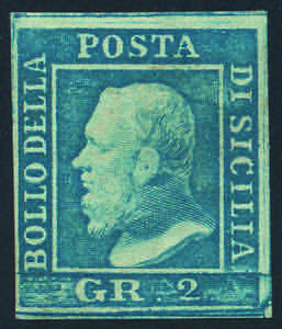 1859 Effigie gr.2 azzurro chiaro III tav. (8 ... 