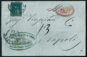 1858 Lettera da Livorno 23 ago. per Napoli ... 