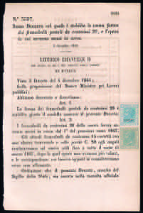 Regio Decreto n.° 3397 del 2 dic.1866 ... 