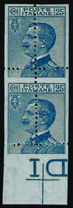 1908 Michetti coppia verticale c.25 azzurro ... 