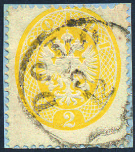 1863 Stemma s.2 giallo (36 cat.350) con ... 