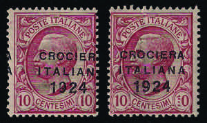 1924 Soprastampa Crociera Italiana spostata ... 