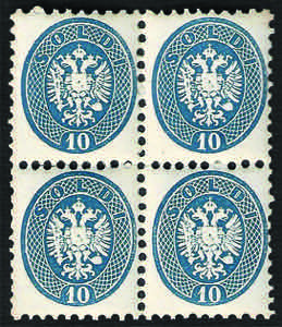 1864 Quartina s.10 azzurro (44 cat.1600) ... 