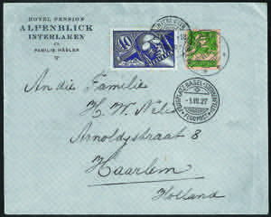 1927 Flugpost Basel tre belle lettere di ... 