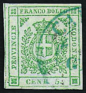 1859 C.5 verde smeraldo (12a cat.1200) con ... 