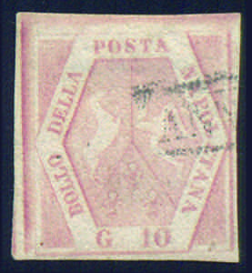 1858 Stemma gr.10 rosa carminio chiaro (11a ... 