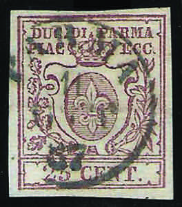 1857/58 Giglio c.25 bruno lilla (10 cat.550) ... 