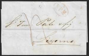 Lettera da Napoli 9 dicembre 1851 a Livorno ... 