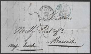 Lettera da Genova 13 aprile 1858 per ... 