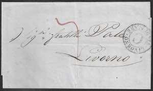 Lettera da Genova 12 giugno 1855 con porto ... 
