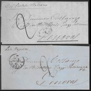 Lotto di due lettere del 1861/62 da Livorno ... 