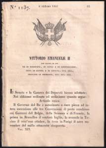 1851 Regio Decreto di S.M. Vittorio Emanuele ... 