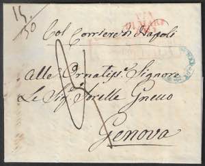 Lettera da Napoli 7 maggio 1852 a Genova con ... 