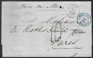 Lettera Voie de Mer da Roma 2 ottobre 1861 ... 