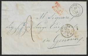 Lettera da Syra 3 febbraio 1858 per Genova ... 