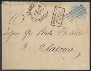 Lettera da Cagliari 22 novembre 1869 per ... 