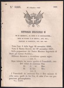 1860 R.D. di S.M. Vittorio Emanuele II n.° ... 
