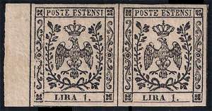 1852 Aquila Estense coppia L.1 bianco Bdf a ... 