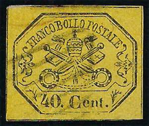 1867 Cent.40 giallo (19 cat.325) molto ... 