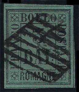 1859 b.3 verde scuro (4 cat.700) usato, ampi ... 