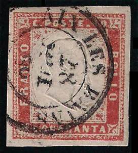 1857 Effigie c.40 rosso scarlatto (16A ... 