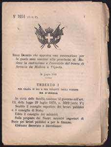 1885 R.Decreto n.° 3251 Convenzione per la ... 
