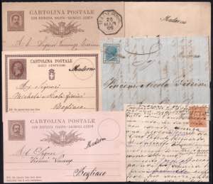 1873/86 Lotto di sei lettere ed interi ... 