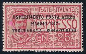 1917 Espresso soprastampato c.25 rosso (A1 ... 