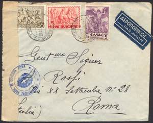 1937/42 Lotto di tre lettere via aerea per ... 