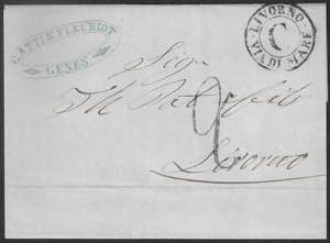 Lettera da Genova 25 agosto 1862 col vapore ... 
