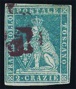 1851 Crazie 2 azzurro chiaro su grigio (5 ... 