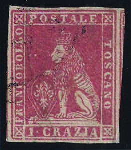 1857 Crazie 1 carminio (12 cat.1500) con ... 