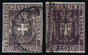 1860 Gov. Provvisorio due esemplari c.10 ... 