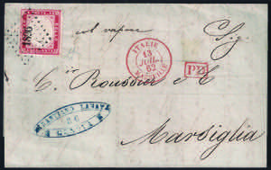Lettera con c.40 rosa (3d) da Genova a ... 