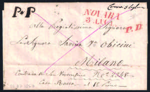 1850 Lettera da Camerano 3 luglio per Milano ... 