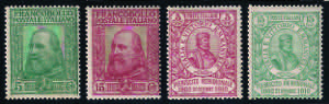 1910 Risorgimento e Plebiscito serie cpl. 4 ... 