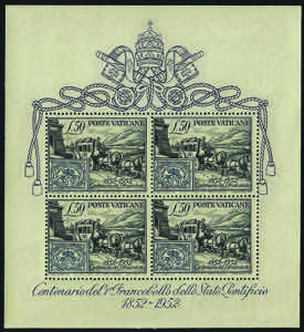 1952 Cinquantenario dei primi francobolli ... 