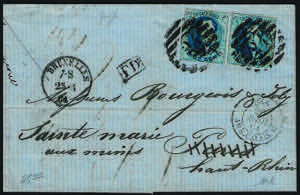 1861 Lettera con coppia c.20 azzurro (11) da ... 