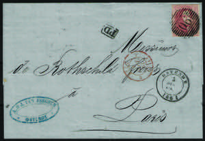 Lettera da Ostenda 5 set.1861 per Parigi con ... 