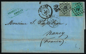 1867 Lettera con Effigie c.10 grigio + c.20 ... 
