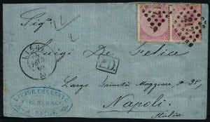 1869 Leopoldo I coppia c.40 rosa chiaro (20a ... 