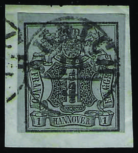 Hannover - 1850 Frammento con g.1 nero su ... 