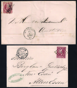 1864/67 Due lettere, una affrancata con c.10 ... 
