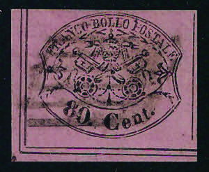 1867 Cent. 80 rosa lillaceo (20 cat.1000) ... 