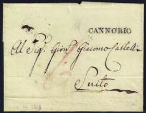 1812 Lettera con il lineare CANNOBIO diretta ... 